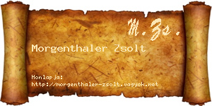Morgenthaler Zsolt névjegykártya